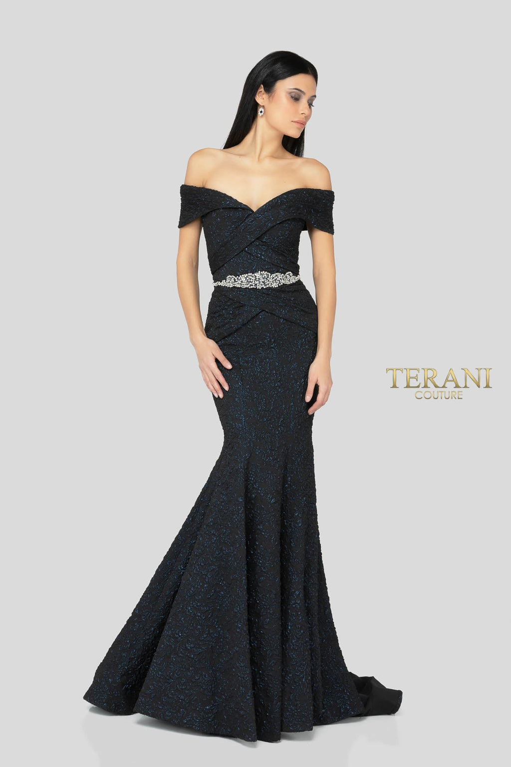 Terani Couture Style 1812M6657 Mother of the Bride Dress front view