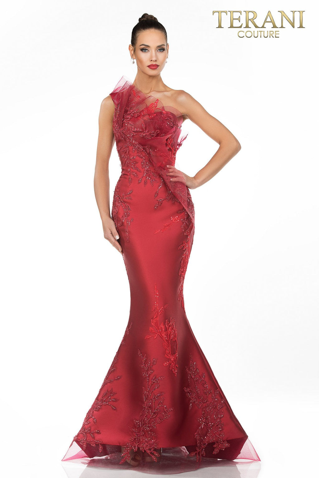 Terani Couture Style 1911E9095 Evening Gown front view