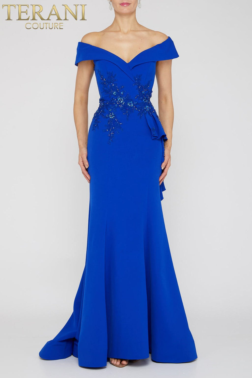 Terani Couture Style 1911M9339 Mother of the Bride Dress front view