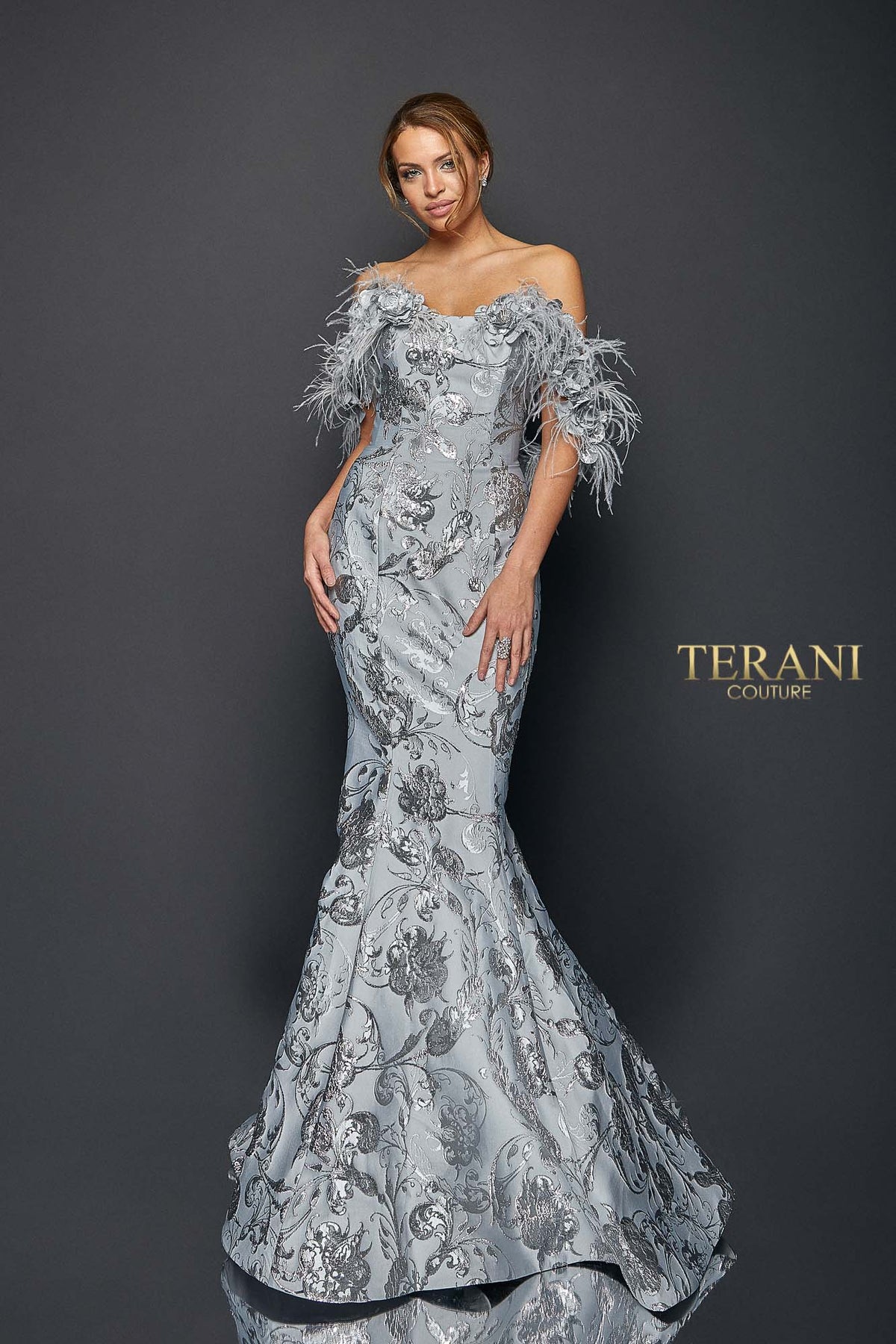 Terani Couture Style 1921E0136 Evening Gown front view