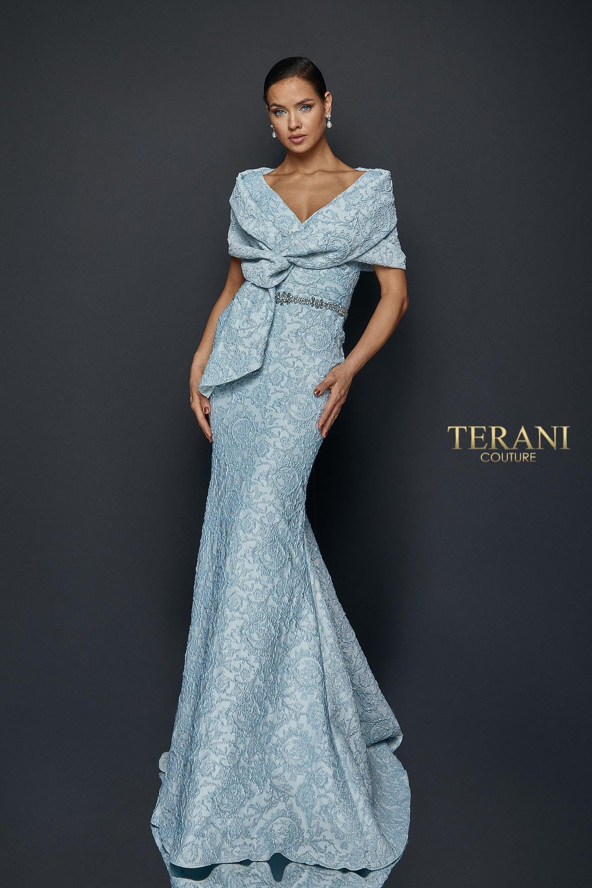 Terani Couture Style 1921M0726 Mother of the Bride Dress front view