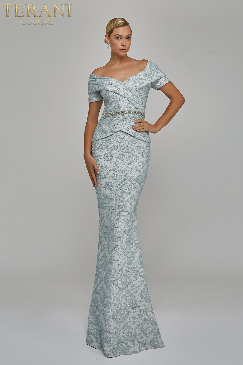 Terani Couture Style 1921M0727 Mother of the Bride Dress front view