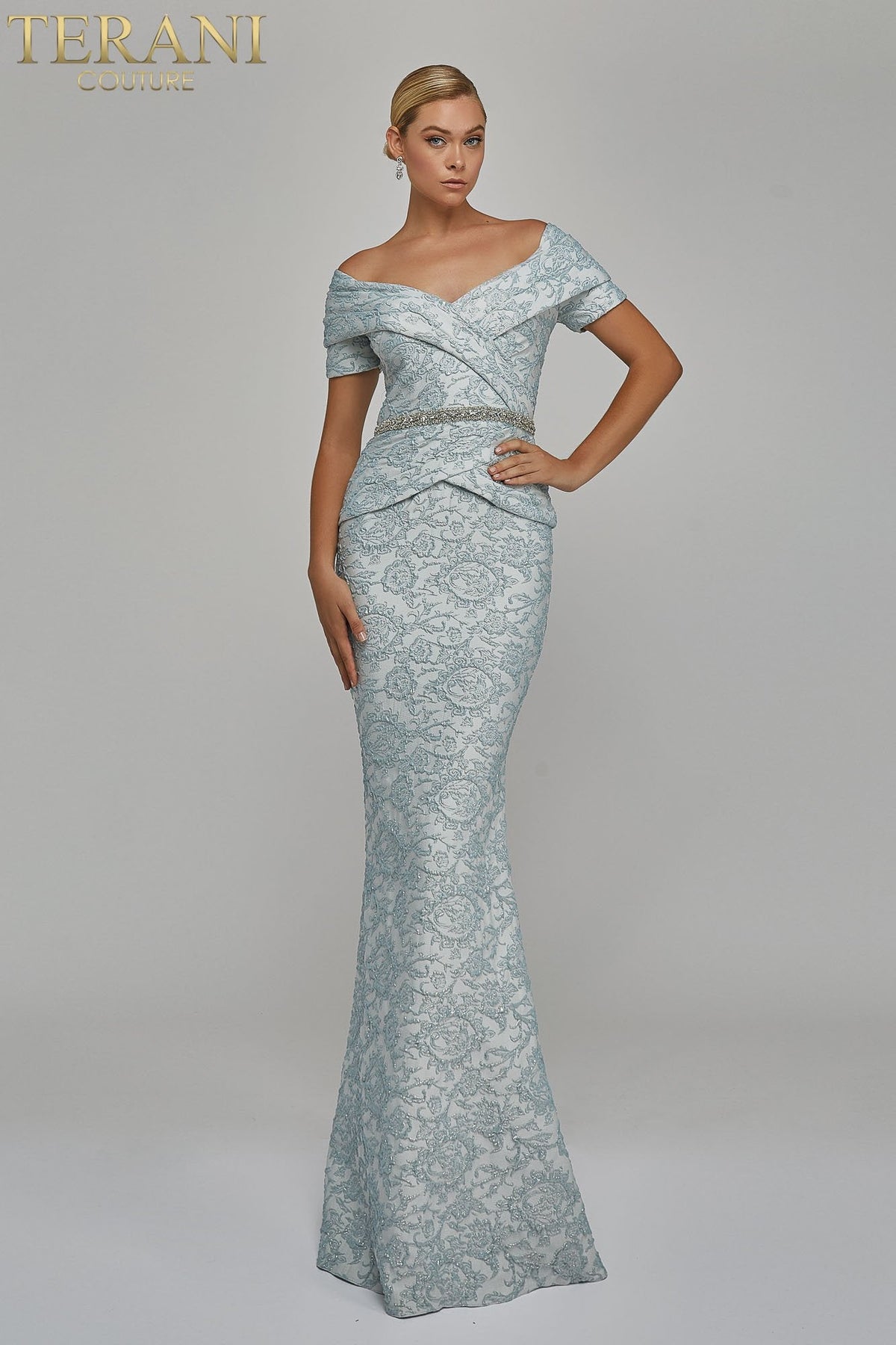 Terani Couture Style 1921M0727 Mother of the Bride Dress front view