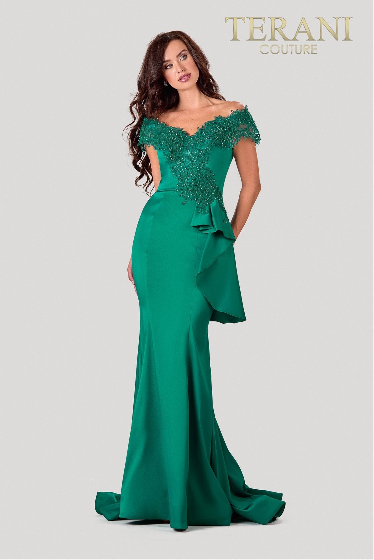 Terani Couture Style 2111M5255 Mother of the Bride Dress front view