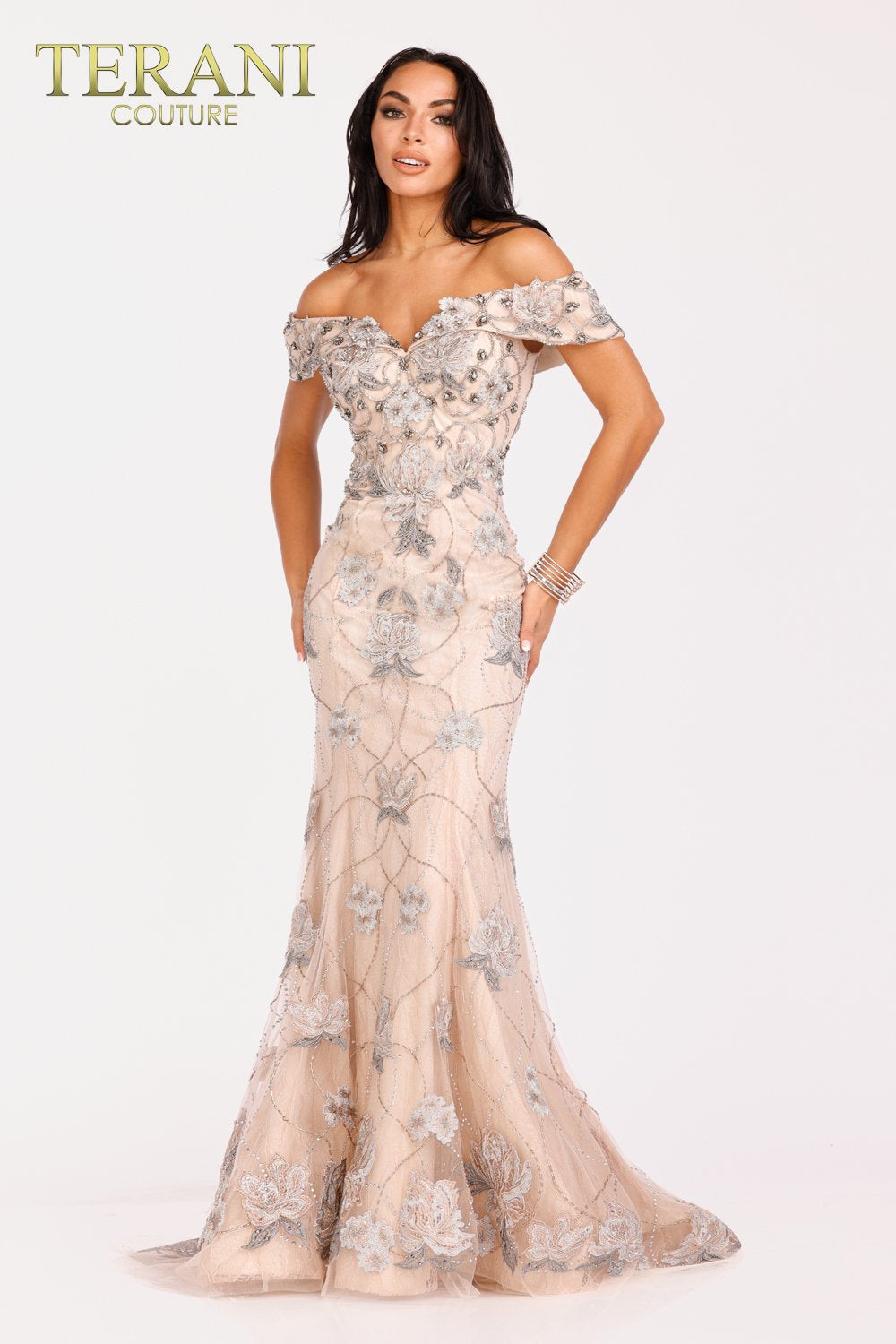 Terani Couture Style 231GL0416 Evening Gown front view