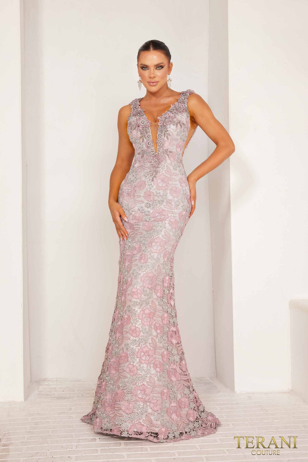 Terani Couture Style 241E2410 Evening Gown front view