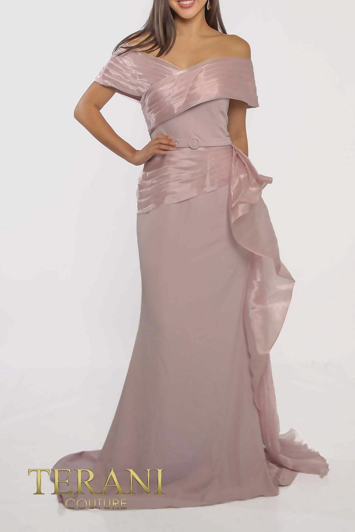 Terani Couture Style 241M2703 Mother of the Bride Dress front view