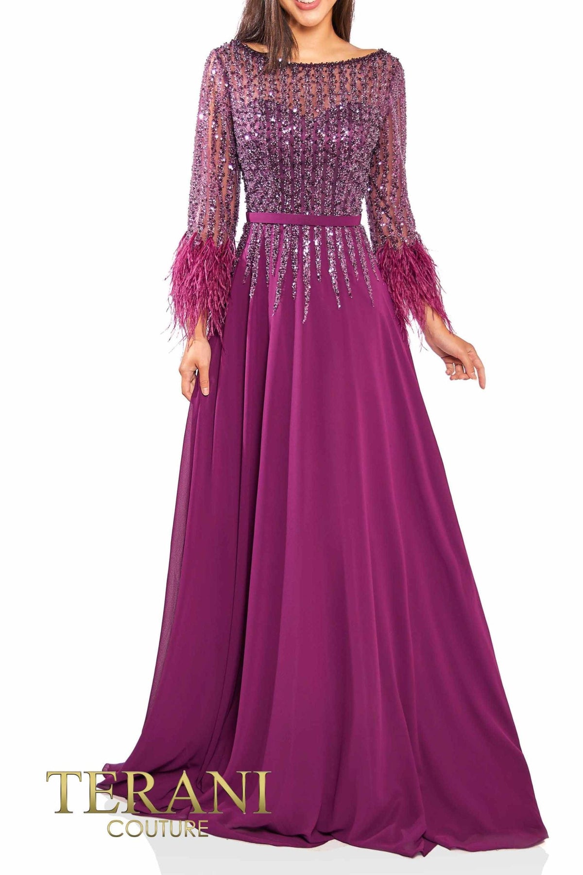 Terani Couture Style 241M2738 Mother of the Bride Dress front view
