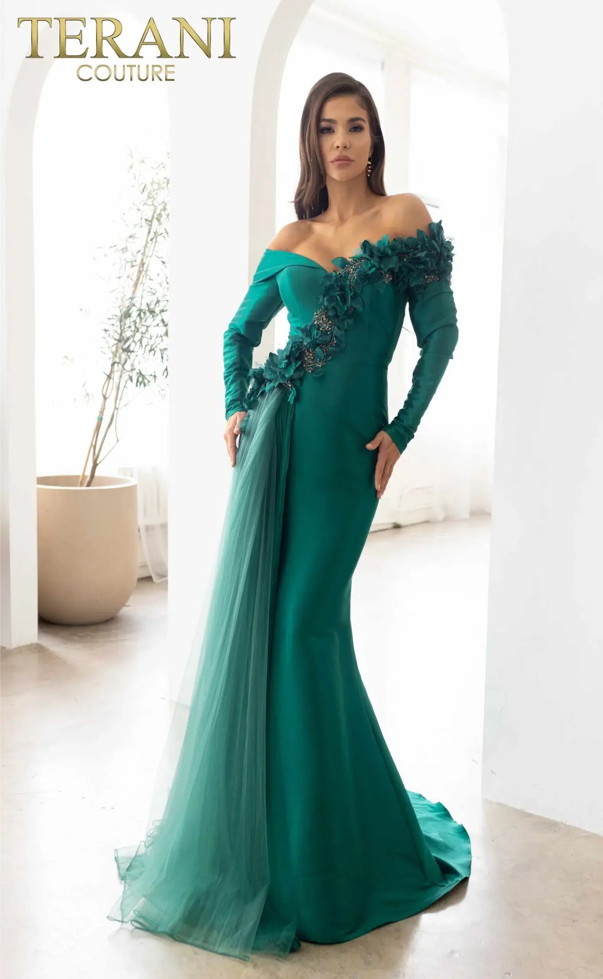 Terani Couture Style 241M2759 Mother of the Bride Dress front view