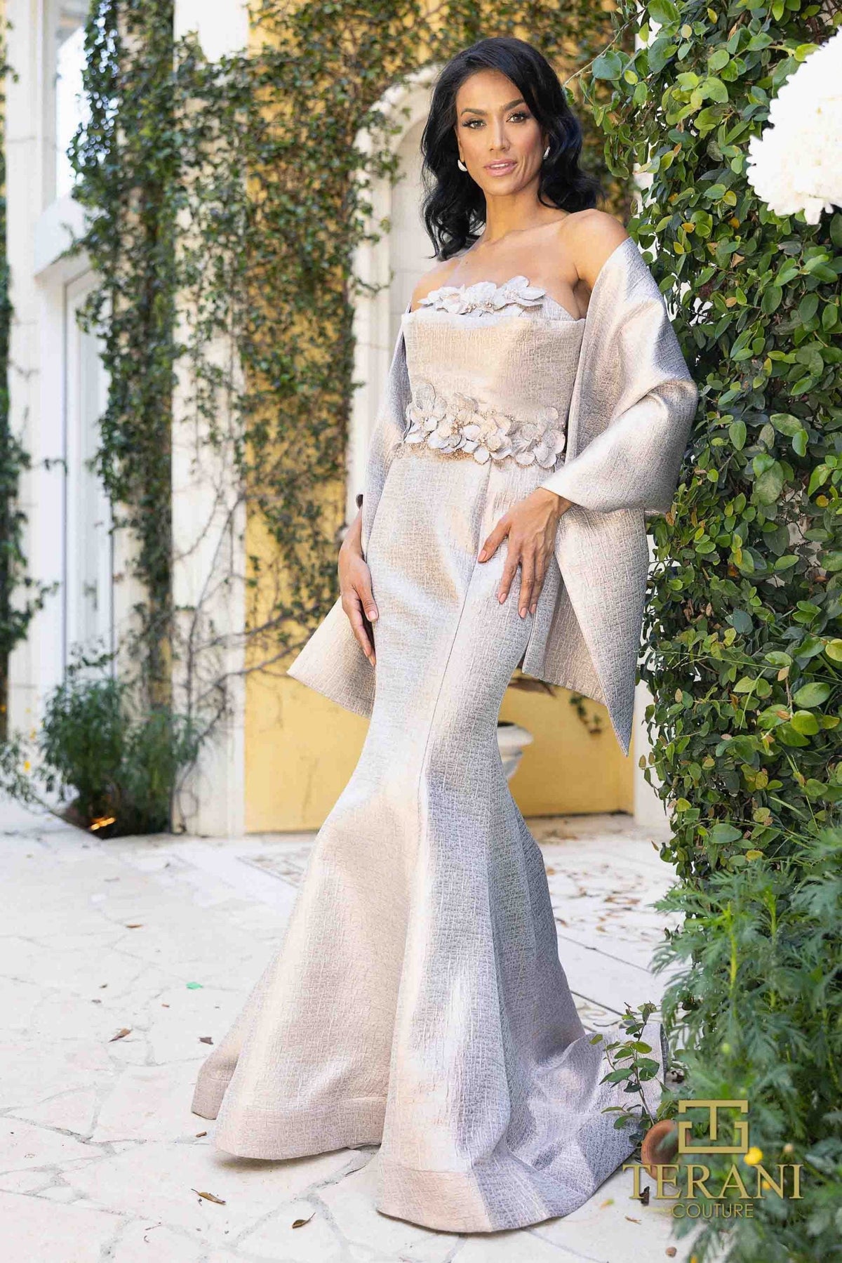 Terani Couture Style 242M3372 Mother of the Bride Dress front view