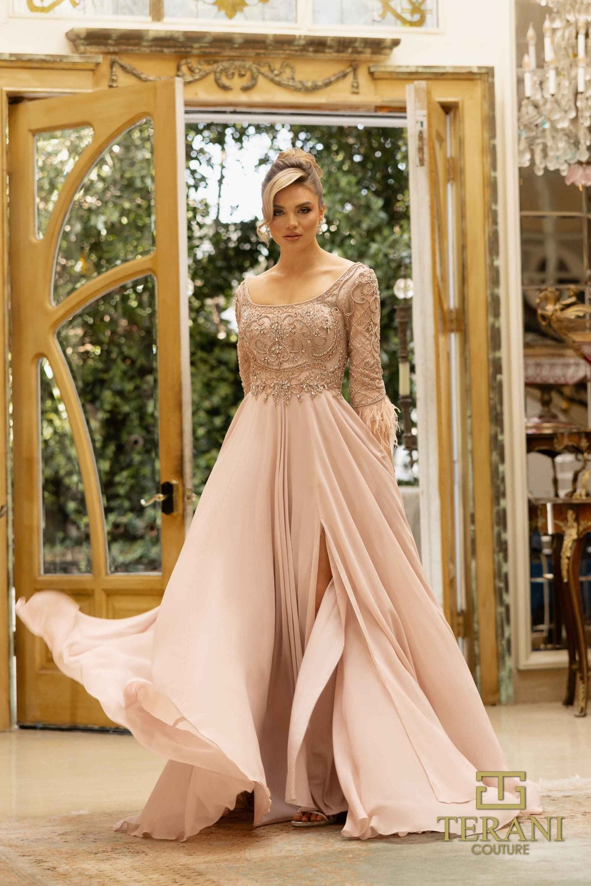 Terani Couture Style 242M3390 Mother of the Bride Dress front view