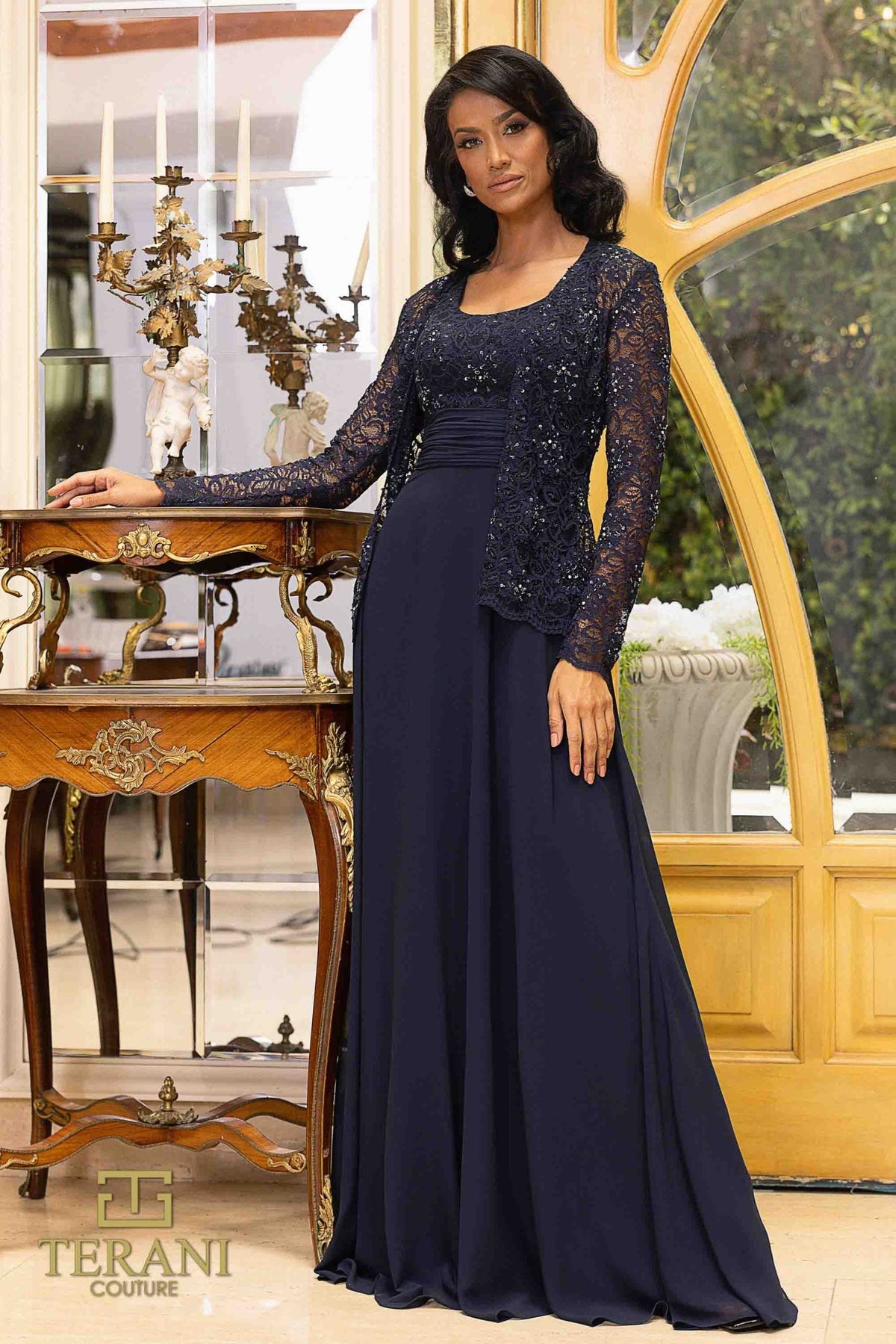 Terani Couture Style 242M3410 Mother of the Bride Dress front view