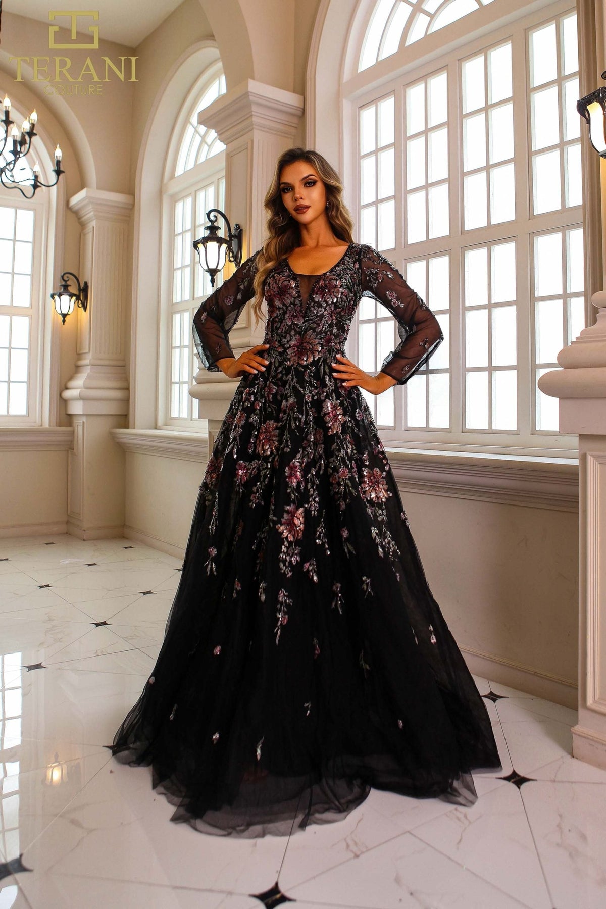 Terani Couture Style 251M4408 Mother of the Bride Dress front view