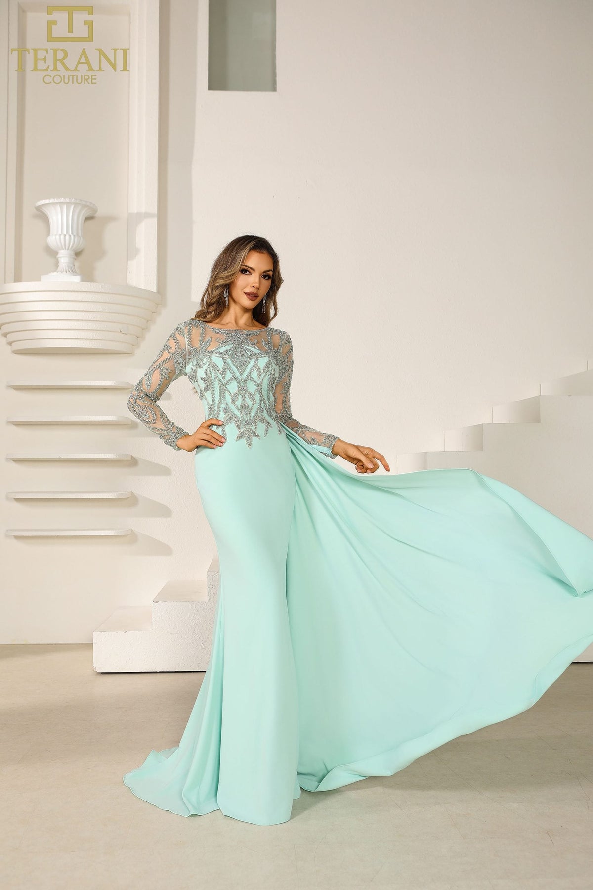 Terani Couture Style 251M4420 Mother of the Bride Dress front view