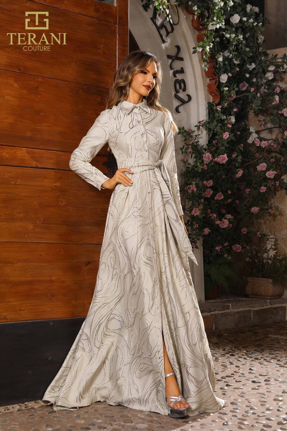 Terani Couture Style 251M4458 Mother of the Bride Dress front view