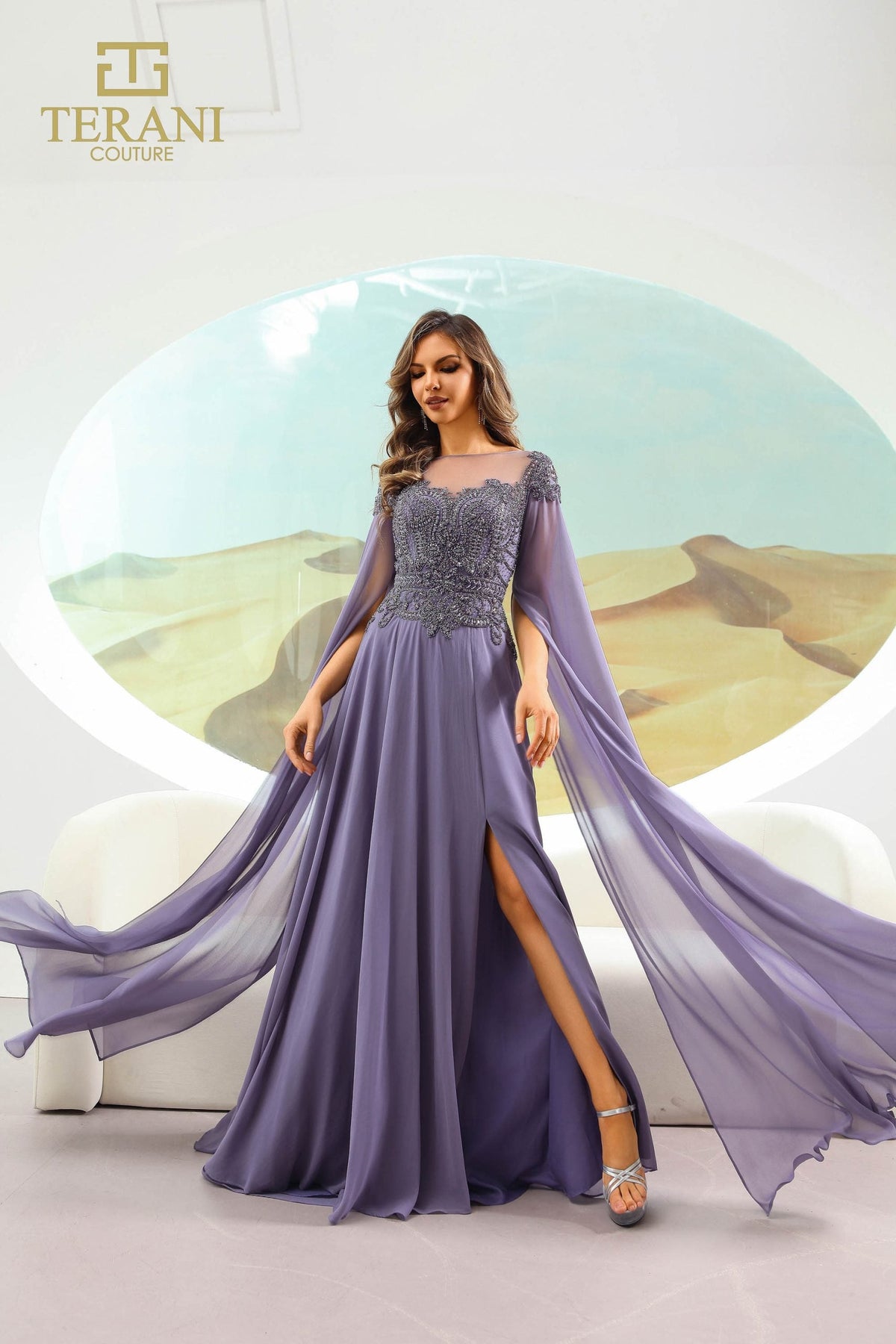 Terani Couture Style 251M4563 Mother of the Bride Dress front view
