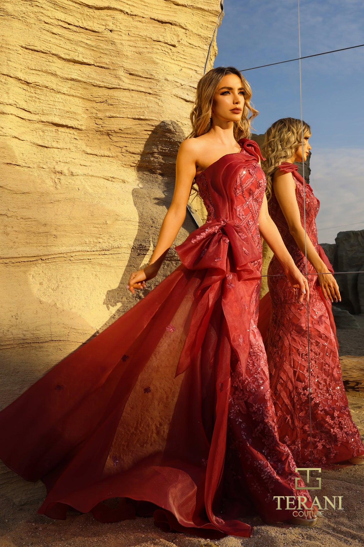 Terani Couture Style 252GL5205 Evening Gown front view