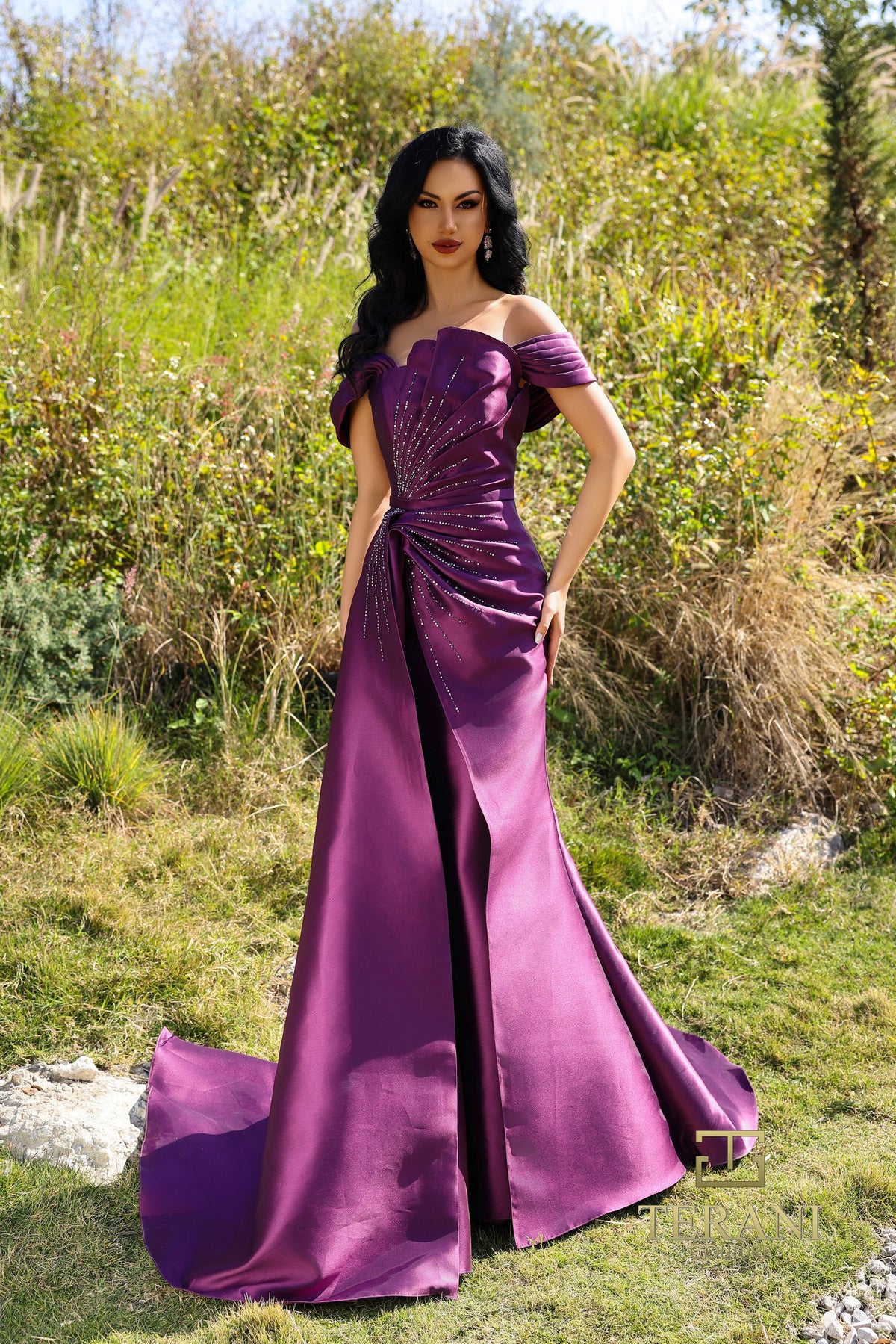Terani Couture Style 252M5342 Evening Gown front view