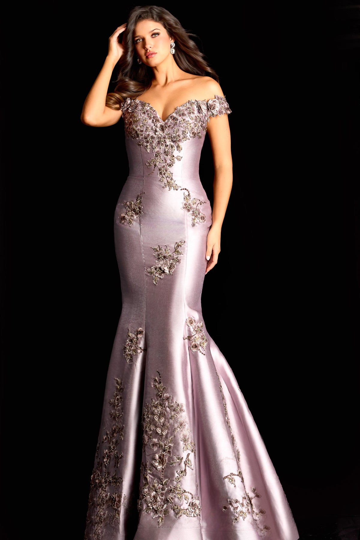 Jovani 47217 Taupe/Lilac View 1